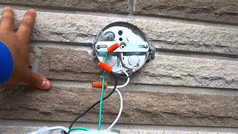 how to install a junction box for flood light|install outdoor flood light fixture.